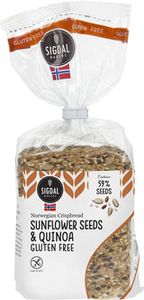 Sigdal Bakeri Gluten Free Sunflower Seeds & Quinoa Wholegrain Crispbread 8.29oz Bags - Pack of 12