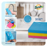 SCRUBIT Swedish Dishcloths for Kitchen - 8 Pack - Ultra Absorbent Paper Towels for Kitchen, Washing Dishes, and More - Reusable Cellulose Sponge