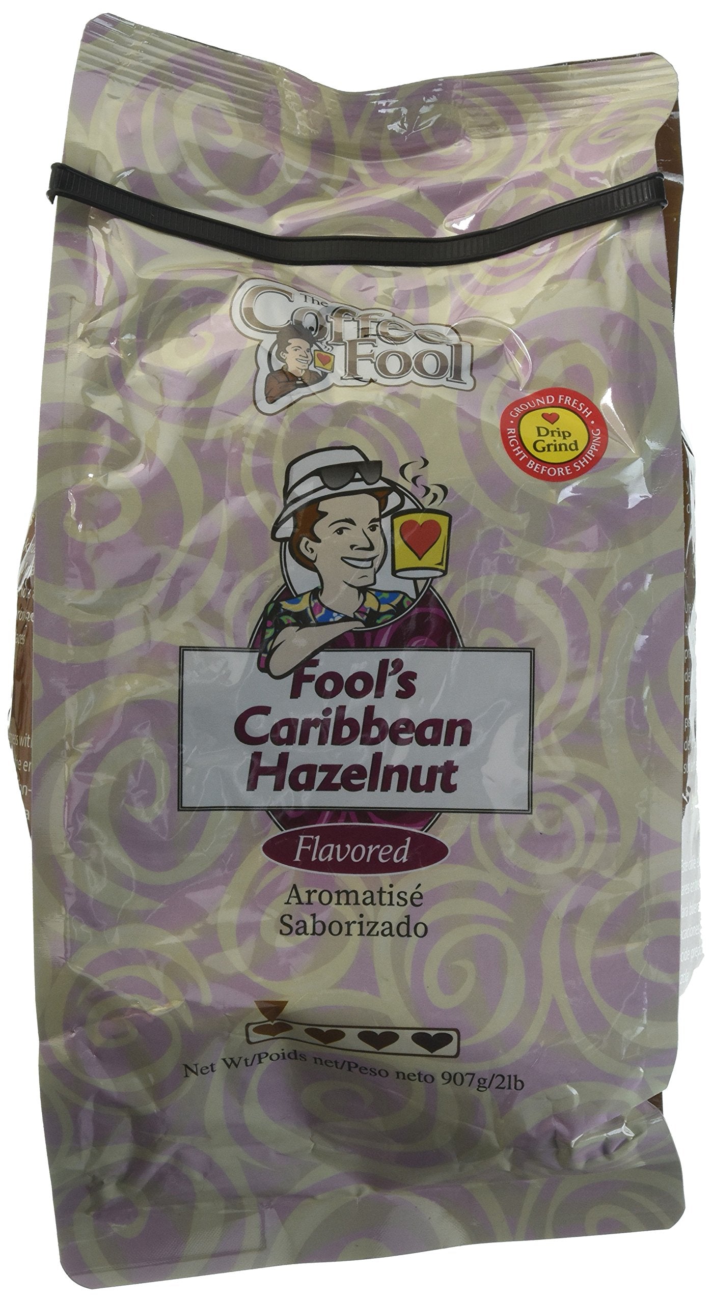 Coffee Fool’s Caribbean Hazelnut, 2 Pound (Drip Grind)