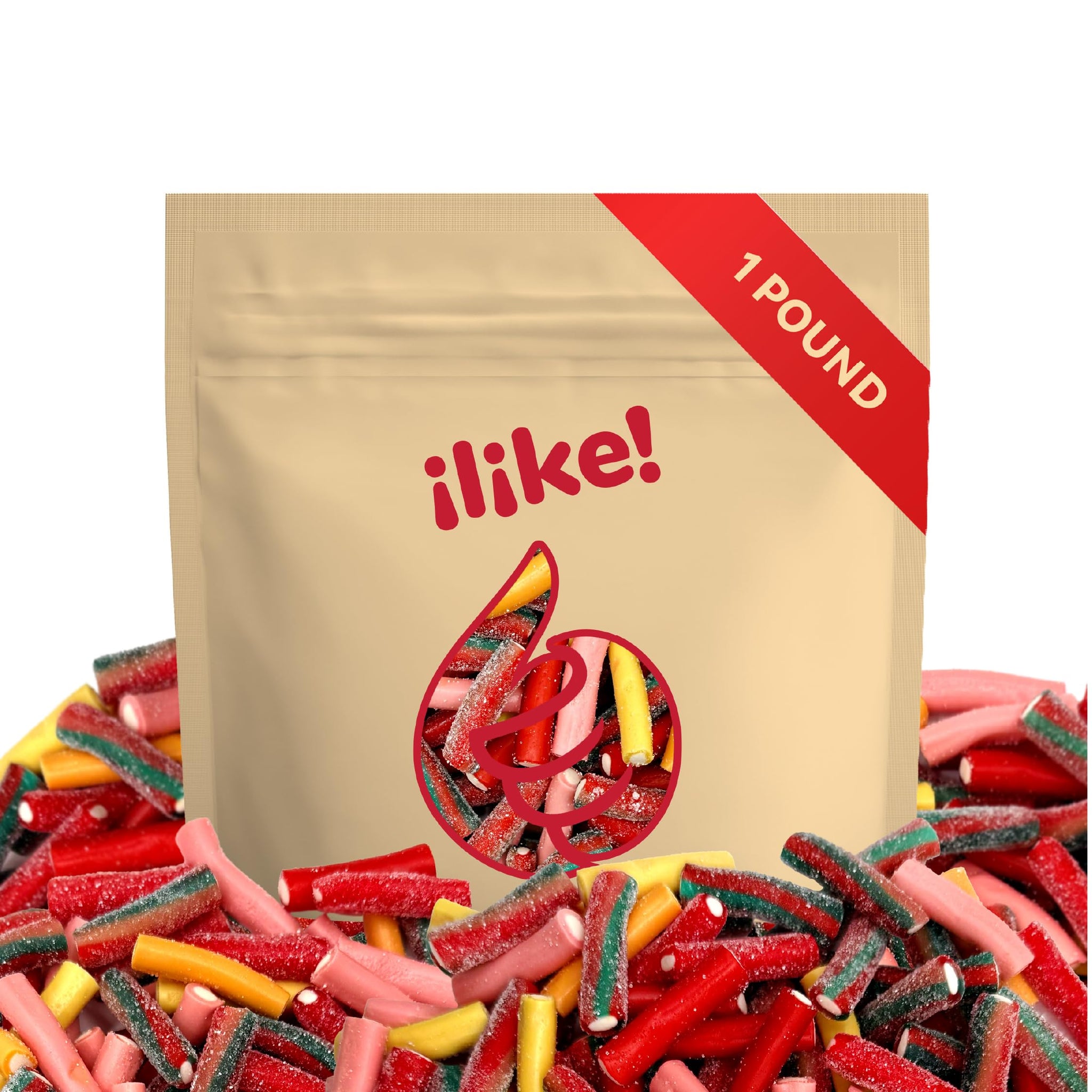 Pencil Bites Gummy Candy | 1 Pound Pack | Assorted Fruit Flavors Chewy Candies | Sweet & Sour Filled Mini Rope Candy | Bulk Gummy Candies for Parties