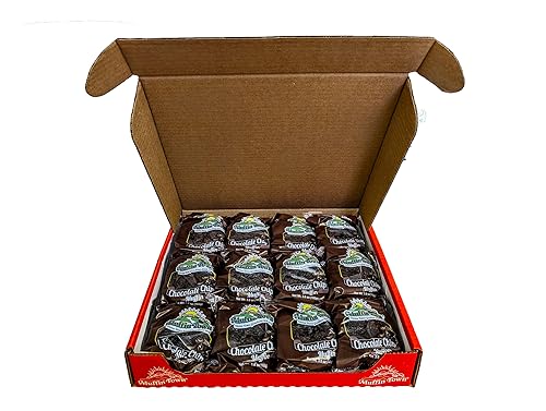 Muffin Town Double Chocolate Chip Muffins - 12 Individually Wrapped | 3.6 oz | Real Cocoa + Chocolate Chips | Freeze & Thaw Soft in 5 Min | Nut-Free