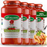 La San Marzano Tomato Basil Sauce, 24 oz, Pasta Sauce Made in Italy, All Purpose Tomato Premium Quality, All Natural, Mediterranean Diet, Non GMO