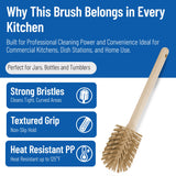 SPARTA 12 Inch Bottle Brush with Polyester Bristles and Plastic Handle, Color Coded, Large Round Head Cleaner for Bottles Jars and Food Service