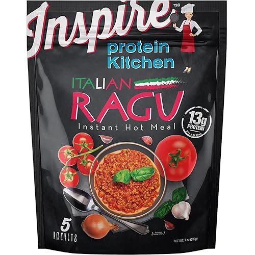 Inspire Italian Ragu - 13g Instant Hot Protein Meal by Bariatric Eating (5 Packets)