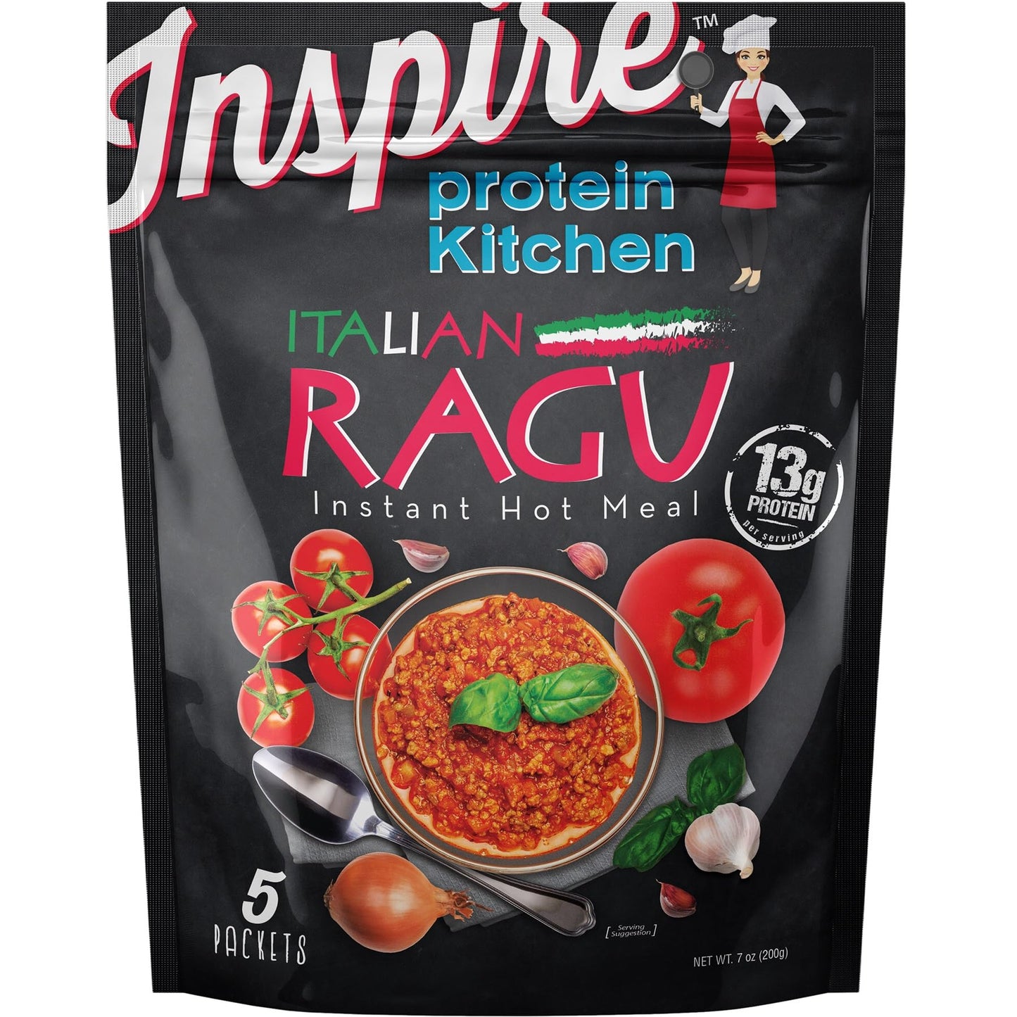 Inspire Italian Ragu - 13g Instant Hot Protein Meal by Bariatric Eating (5 Packets)