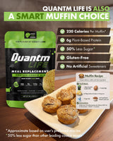 Quantm Life Cookie Mix, Gluten Free, Plant-Based Meal Replacement Plan with Hemp Protein, Rich in Fiber, Low in Sugar, No Preservatives or Artificial Sweeteners, 18 oz, 3 Pack, 2-Week Supply