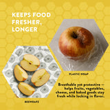 BeeWRAPZ Reusable Beeswax Wraps for Food | Eco Friendly & Organic | Vegan & Plastic-Free Food Storage | Biodegradable |Pack of 3 Beeswax Food Wraps