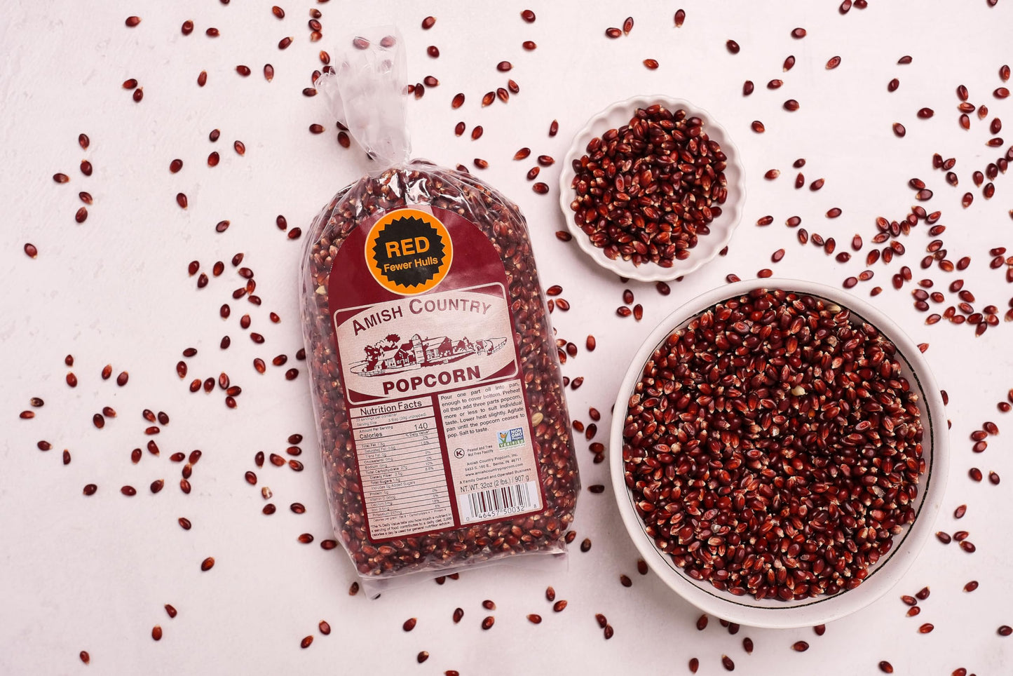 Amish Country Popcorn | 2 lbs Bag | Red Popcorn Kernels | Old Fashioned, Non-GMO and Gluten Free (Red - 2 lbs Bag)
