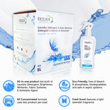 Excelsior HE Laundry Detergent Liquid Fragrance Free Concentrated 333 Loads 5 Liter With Natural Stain Remover, High Efficiency Washing Detergent