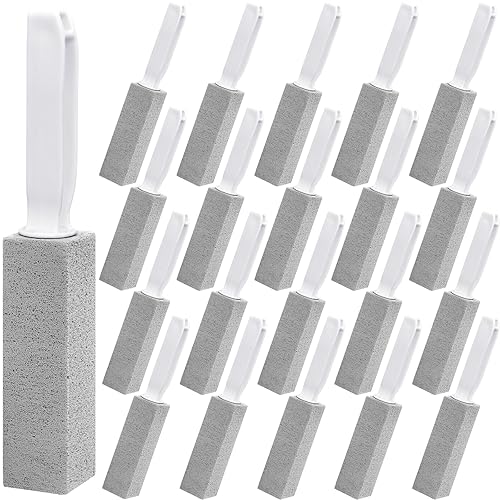 20 Pack Pumice Stone Toilet Bowl Cleaner Pumice Stone with Handle for Toilet Cleaning, Remove Limescale, Rust, Cleaning Supplies for Toilet, Pool