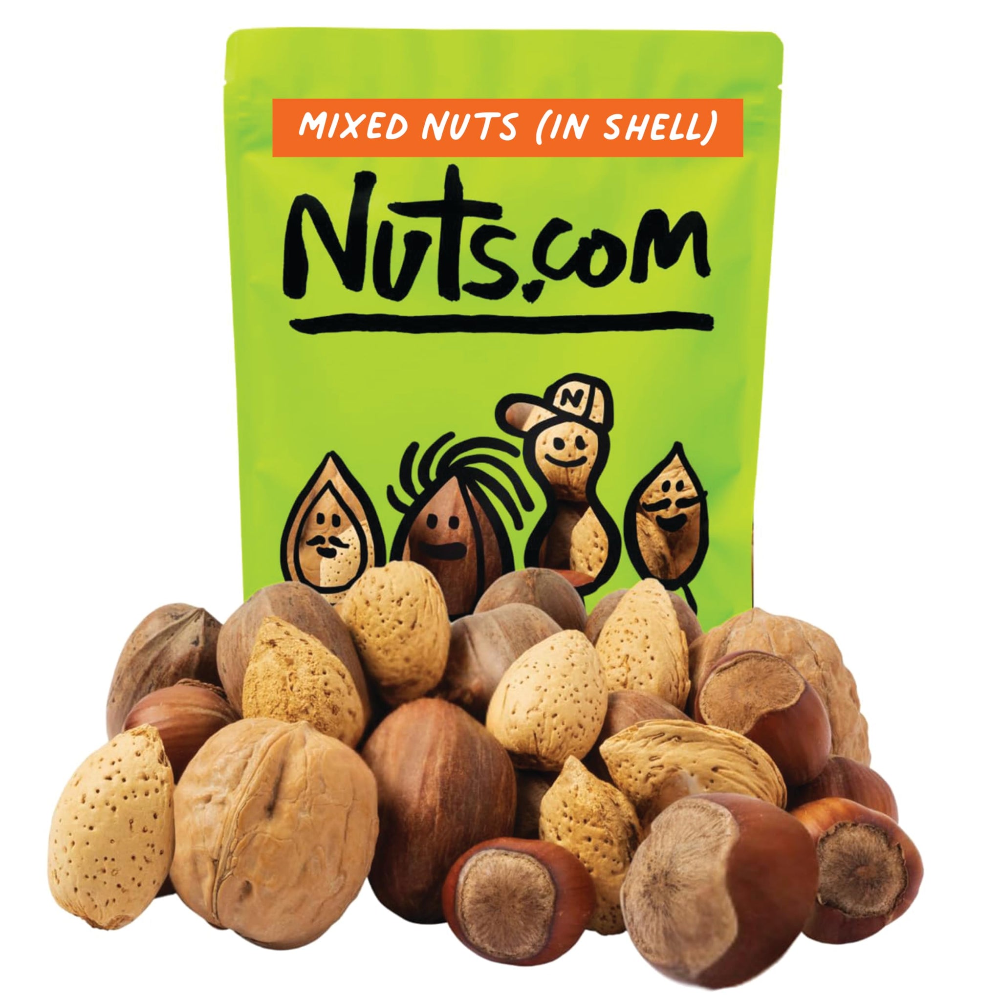 Mixed Nuts in Shell, No Brazil Nuts - 3 lb Bag, Natural, Includes Walnuts, Hazelnuts, Pecans, Almonds - Healthy Snack Sampler for Squirrels