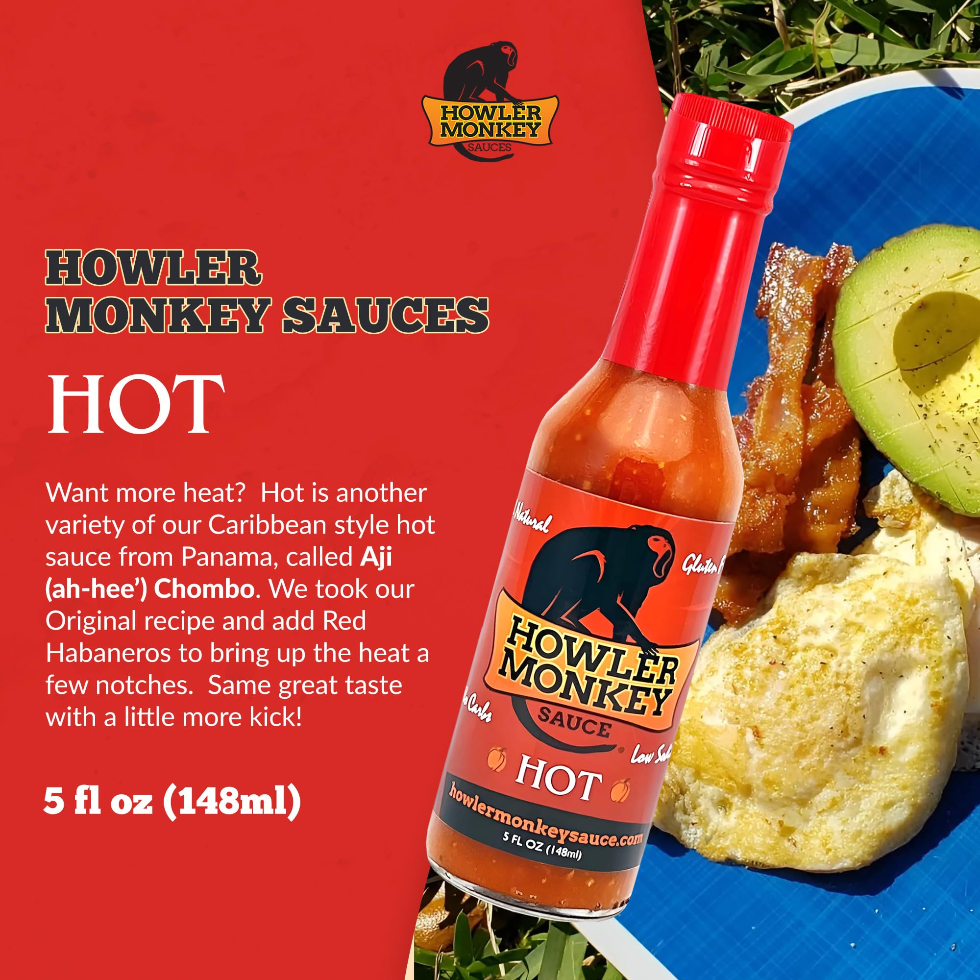 Howler Monkey Sauce - Hot Panamanian Hot Sauce - 5 Fl Oz (Pack of 1)