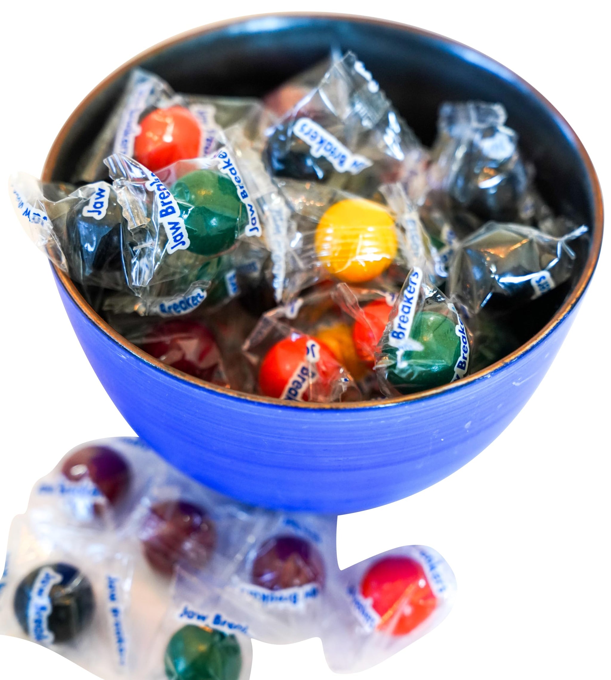 Assorted Jawbreakers - 1 lb Bulk Bag | Cherry, Orange, Lemon, Lime & Grape | Long?Lasting Hard Candy | Individually Wrapped | Party Favors, Pinata
