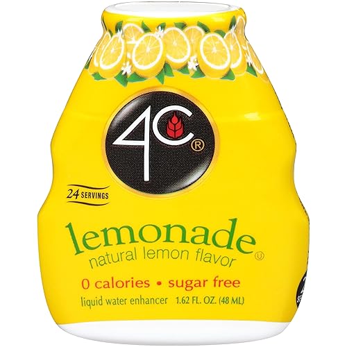 4C Sugar Free Liquid Water Enhancer, Premium Natural Flavors, 0 Calorie Drops (Lemonade, 3 Pack)