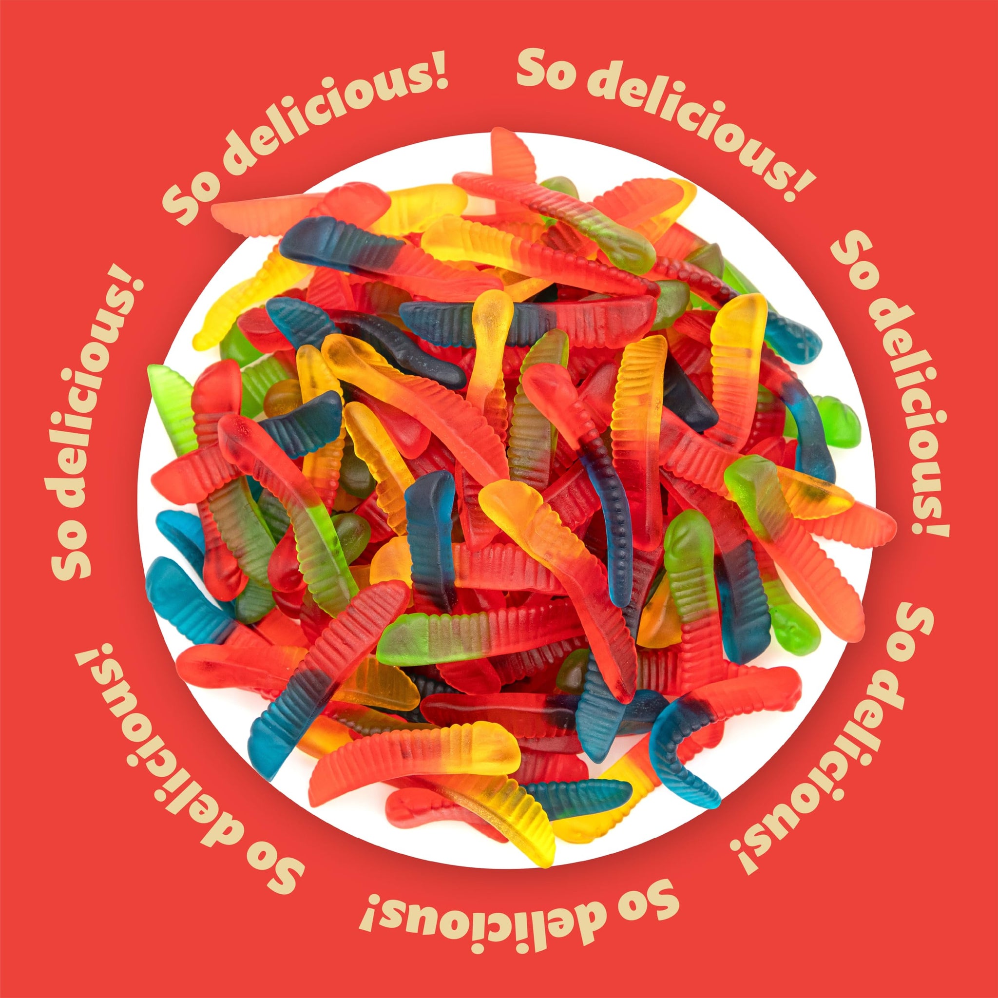 Gummy Worms | 2 Pound Bag | Gummy Candy Made with Real Fruit Juice | Chewy Candy in Assorted Fruit Flavors | Gummies for Buffets, Party Favors