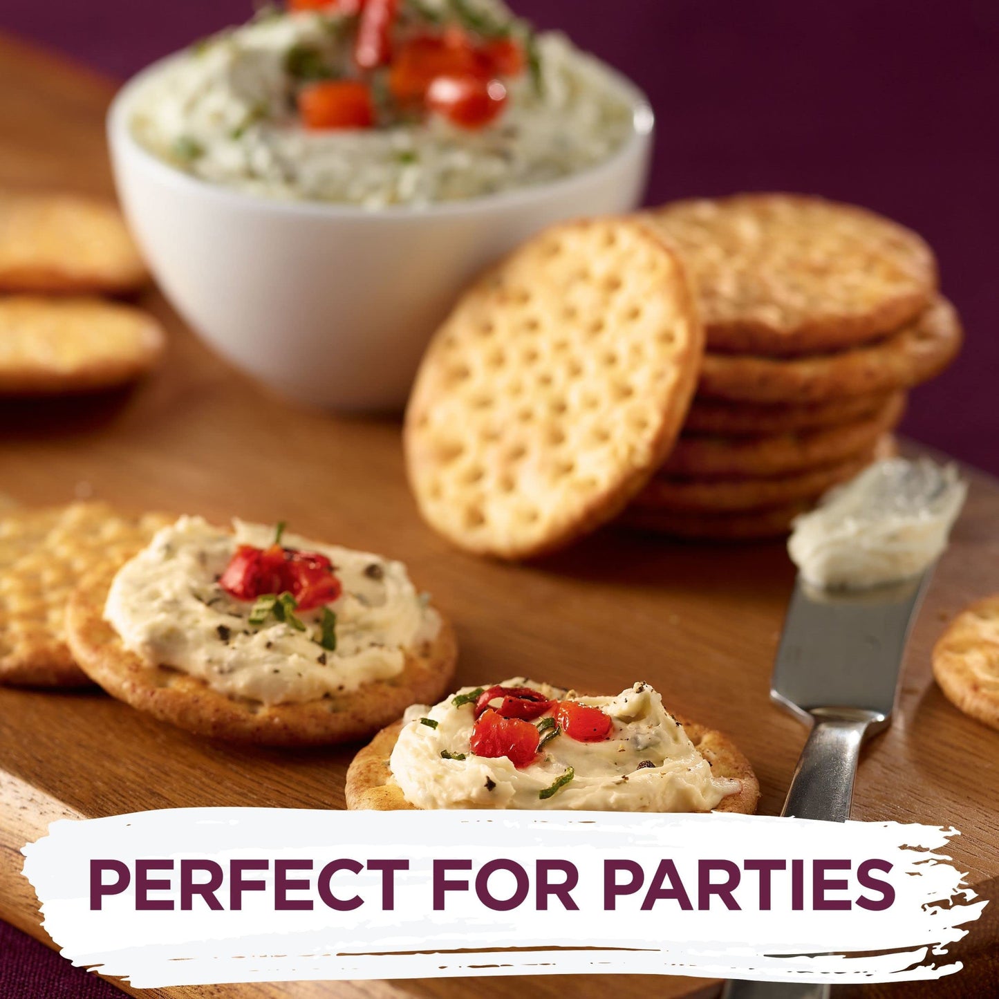 Toasteds Crackers, Lunch Snacks, Party Snacks, Harvest Wheat, 8oz Box (1 Box)