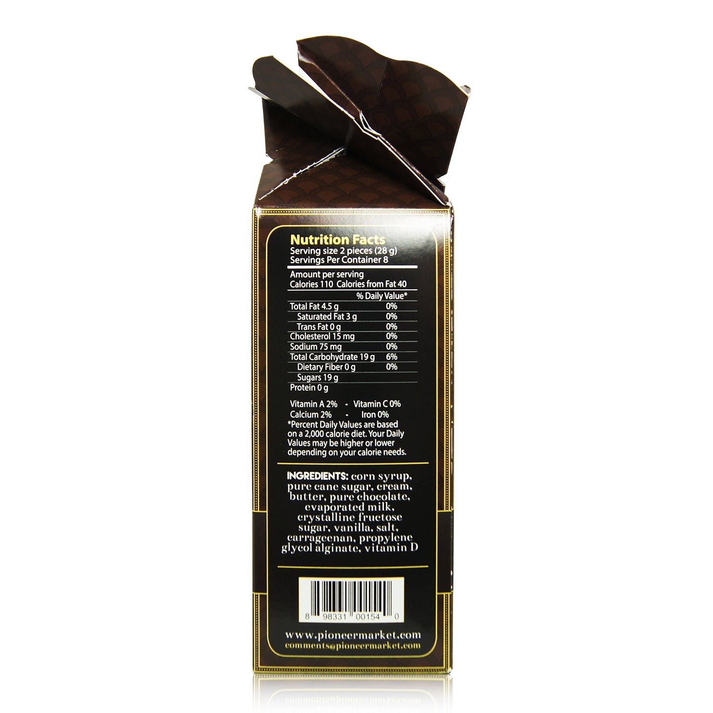 Pioneer Valley Chocolate Caramels 8oz Box (Soft, Premium, Artisanal Caramels)