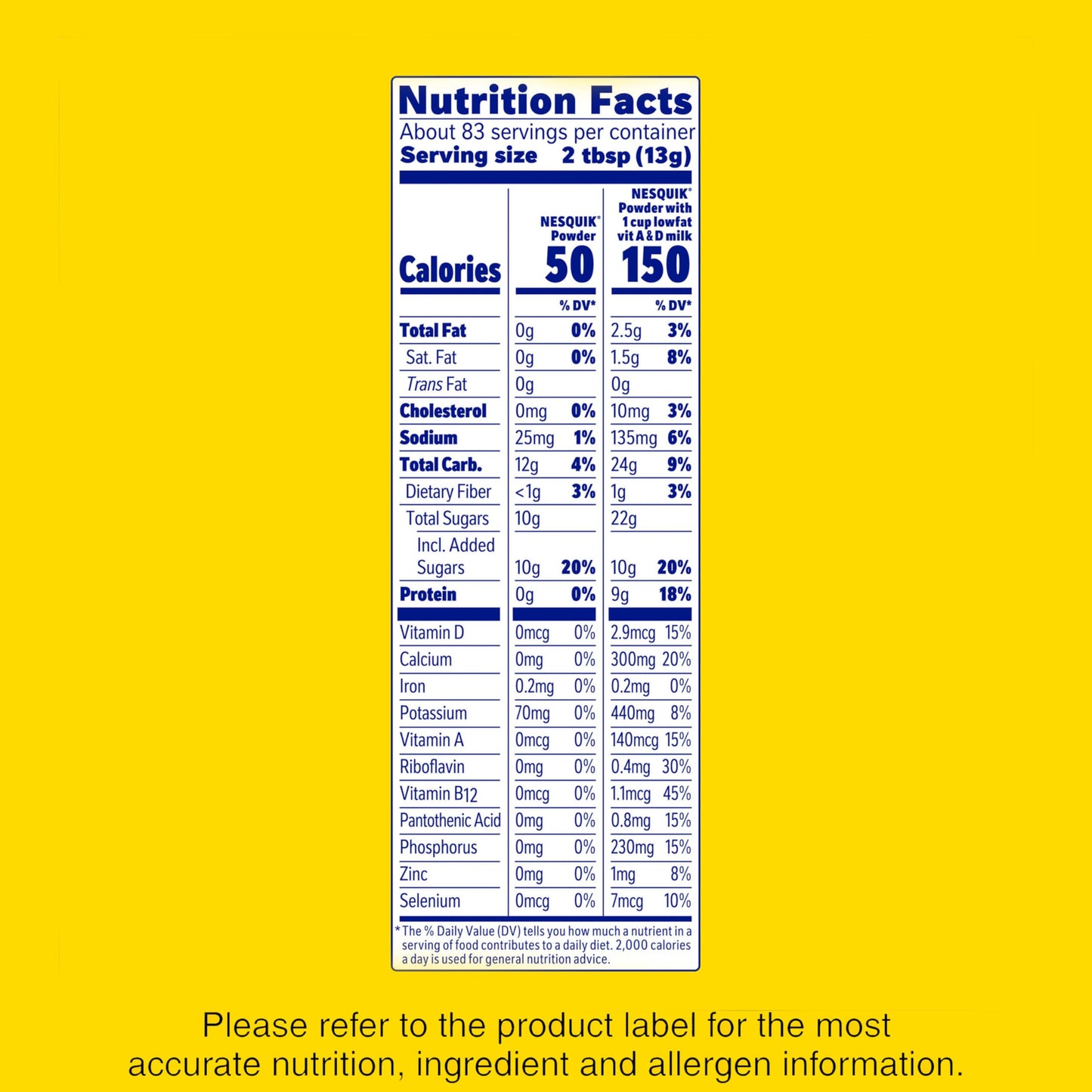 Nesquik Chocolate Flavor Powder Drink Mix Canister