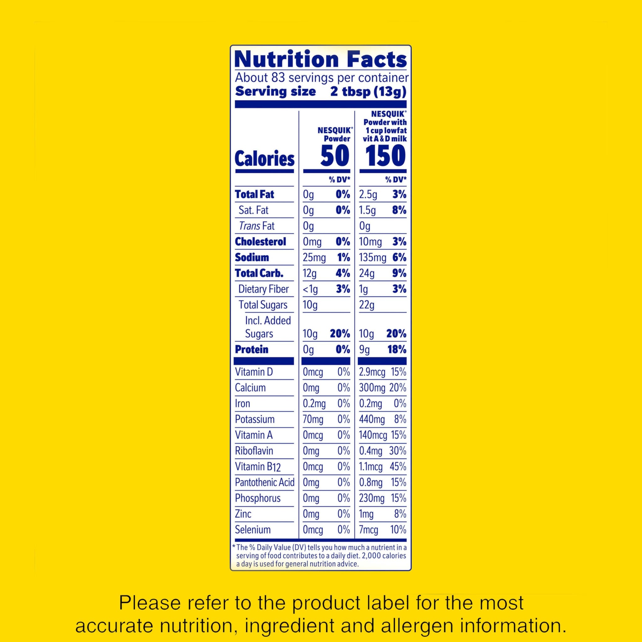 Nesquik Chocolate Flavor Powder Drink Mix Canister