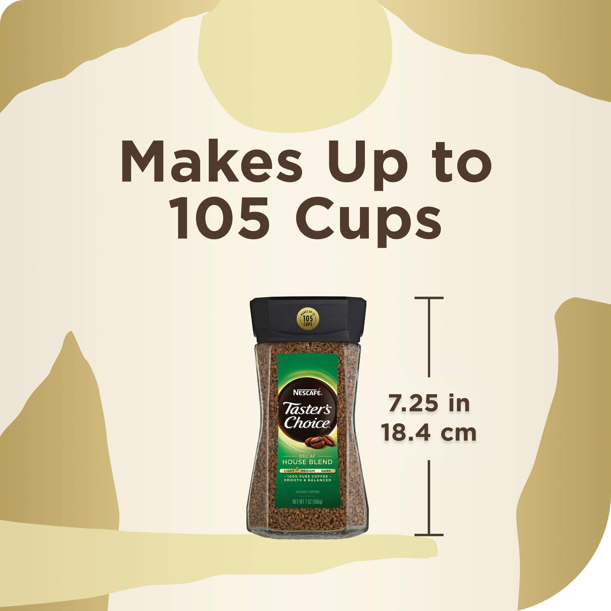 Nescafe Taster's Choice Decaf Instant Coffee, House Blend, 7 Ounce (Pack of 2)