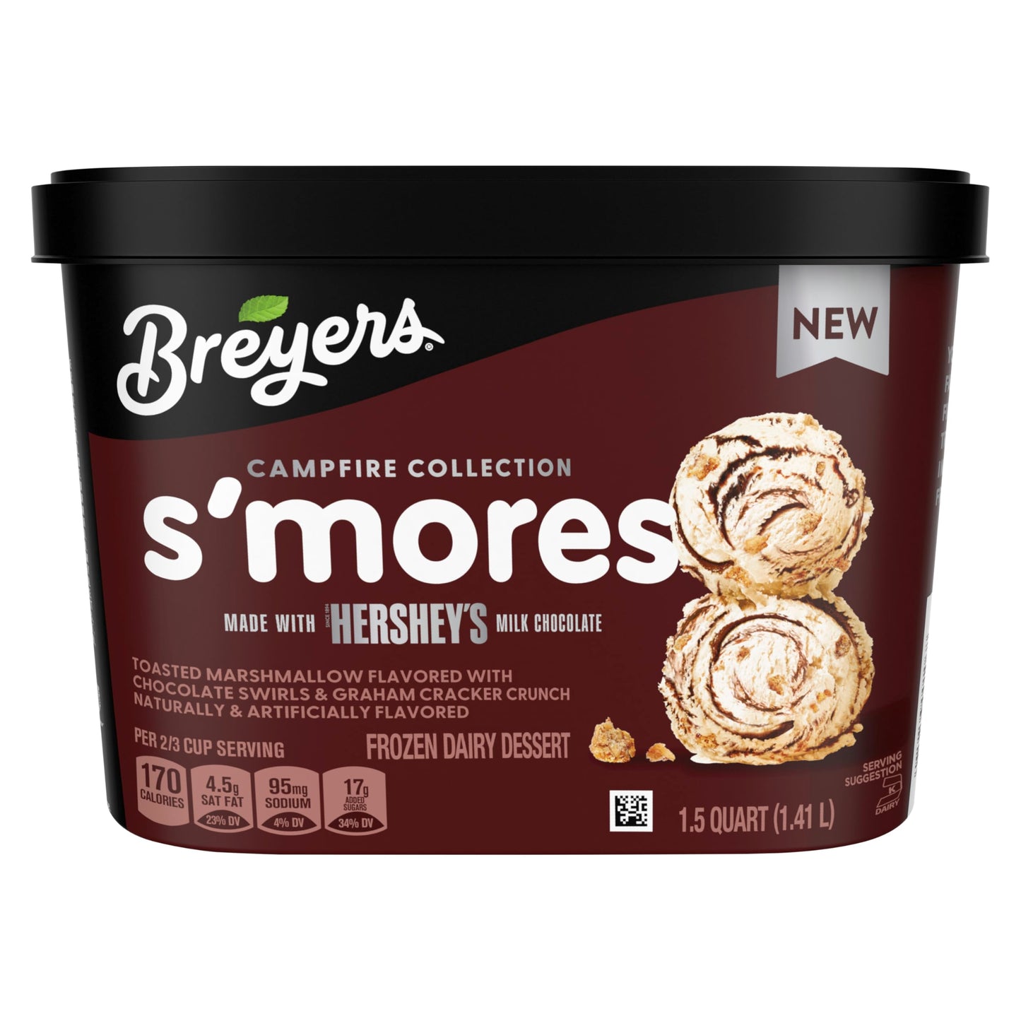 Breyers Campfire Collection Frozen Dairy Dessert for a delicious frozen treat S'mores made with Hershey's milk chocolate 48 oz