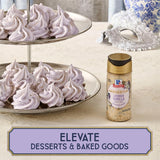 McCormick Bridgerton Finishing Sugar, Lavender Vanilla, Limited Edition, Floral Lavender Notes, Smooth Vanilla Flavor, For Cakes, Cocktails, Matcha Tea, and More, 3.45 oz