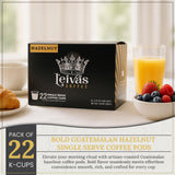 Leiva’s Guatemalan Single Serve K-cups Coffee Pods (22 Count) - Small Batch, Hazelnut Flavor Capsules - Rich, Bold & Balanced Flavor - Single Serve
