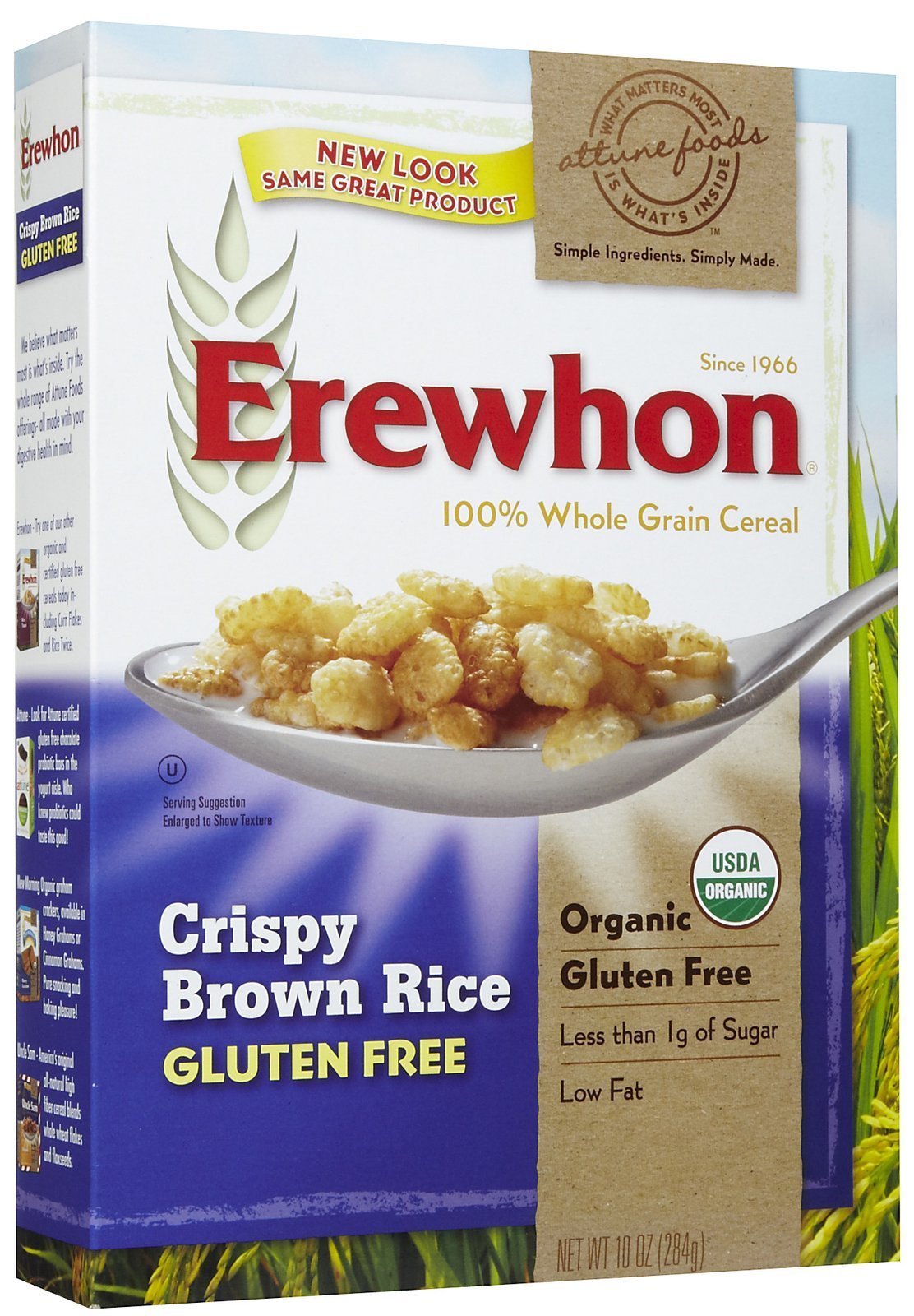Erewhon Crispy Brown Rice Cereal, Gluten Free, Organic, 10 oz