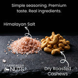 Dry Roasted Cashews Himalayan Salted (1 LB.) - Baked in Small Batches for Added Freshness - Oven Roasted to Perfection without Oil - Farm Fresh Nuts