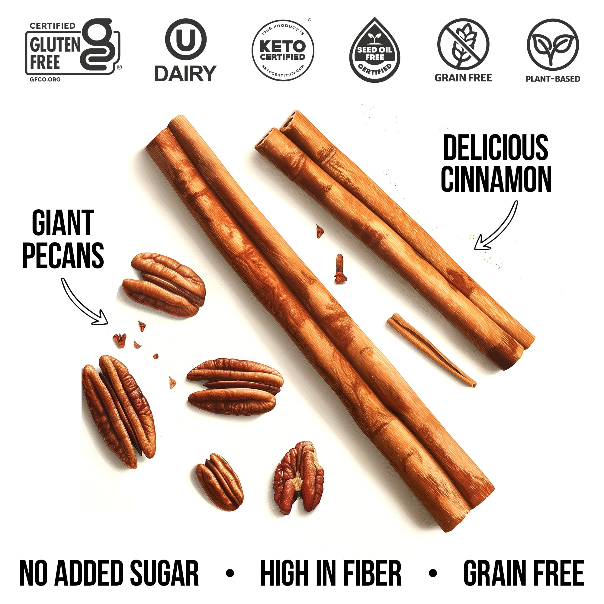 TGB Cinnamon Keto Granola | 1g Net Carb Cereal | Gluten Free Low Carb Nut Snack, 10 Ounces (Pack of 6)