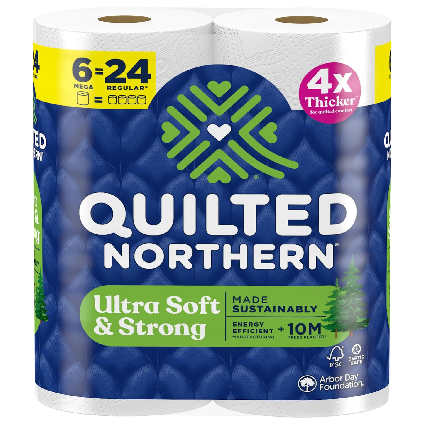 Quilted Northern Ultra Soft & Strong Toilet Paper, 6 Mega Rolls = 24 Regular Rolls, 5X Stronger*, Premium Soft Toilet Tissue