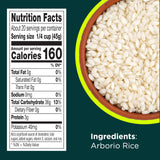 RiceSelect Arborio Rice, Premium Short Grain Italian Risotto Rice, Gluten-Free, Non-GMO, Kosher, 32oz Jar (Pack of 1)