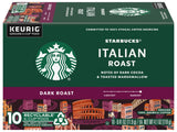 Starbucks Coffee K-Cup Pods, Italian Roast Coffee, Dark Roast, 100% Ground Arabica Coffee, Keurig Genuine K-Cup Pods, 10 CT K-Cups Per Box (Pack of 2