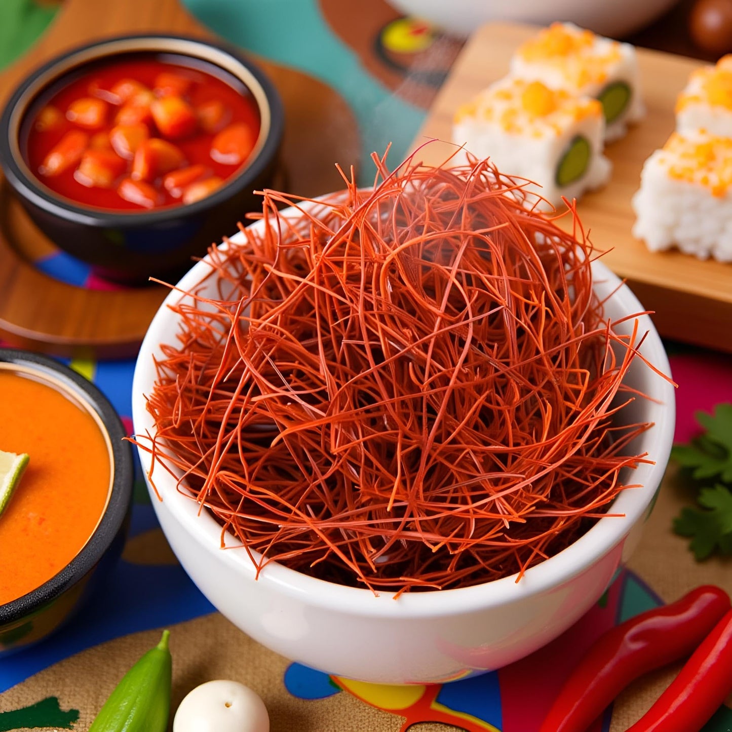Essential Spice Dried Red Chili Threads, 1 lb - Mild Heat with Bright, Clean Flavor - Finely Shredded Chilies for Garnishing, Soups, Sushi, and Asian