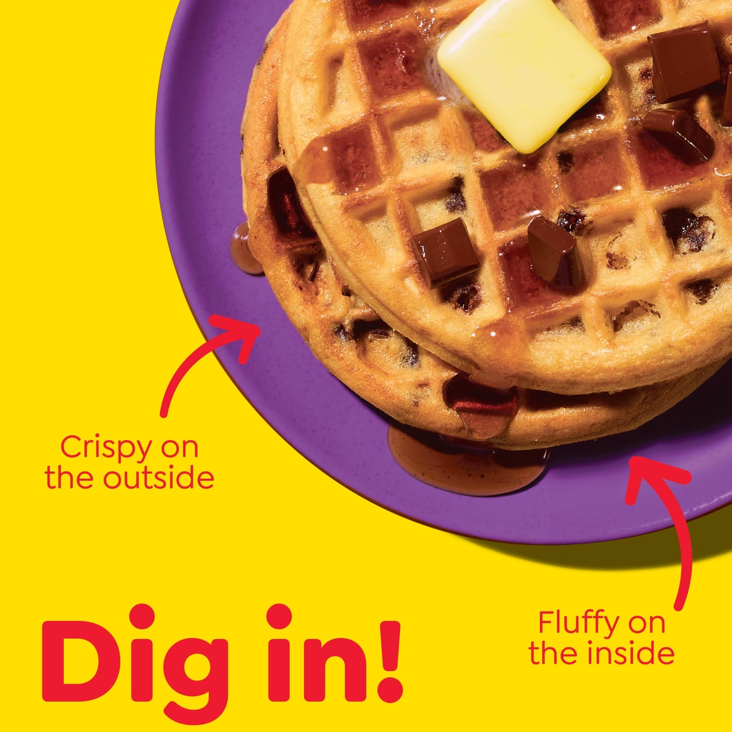 Eggo Chocolatey Chip Waffles, Breakfast Food, Frozen Breakfast, 10 Waffles (Frozen)