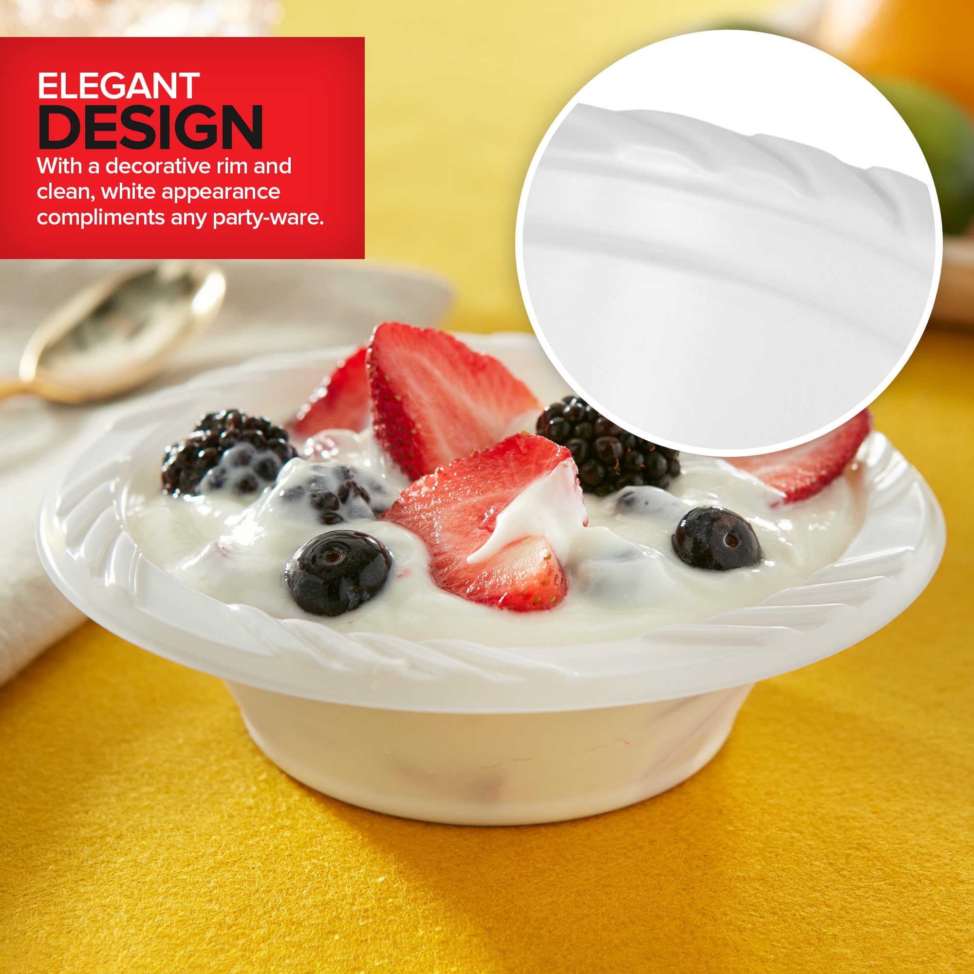 Stock Your Home (240 Pack) 12 oz Elegant White Plastic Bowls for Parties Small Disposable Bowl for Fancy Dinner or Cocktail Party, Soup and Salad