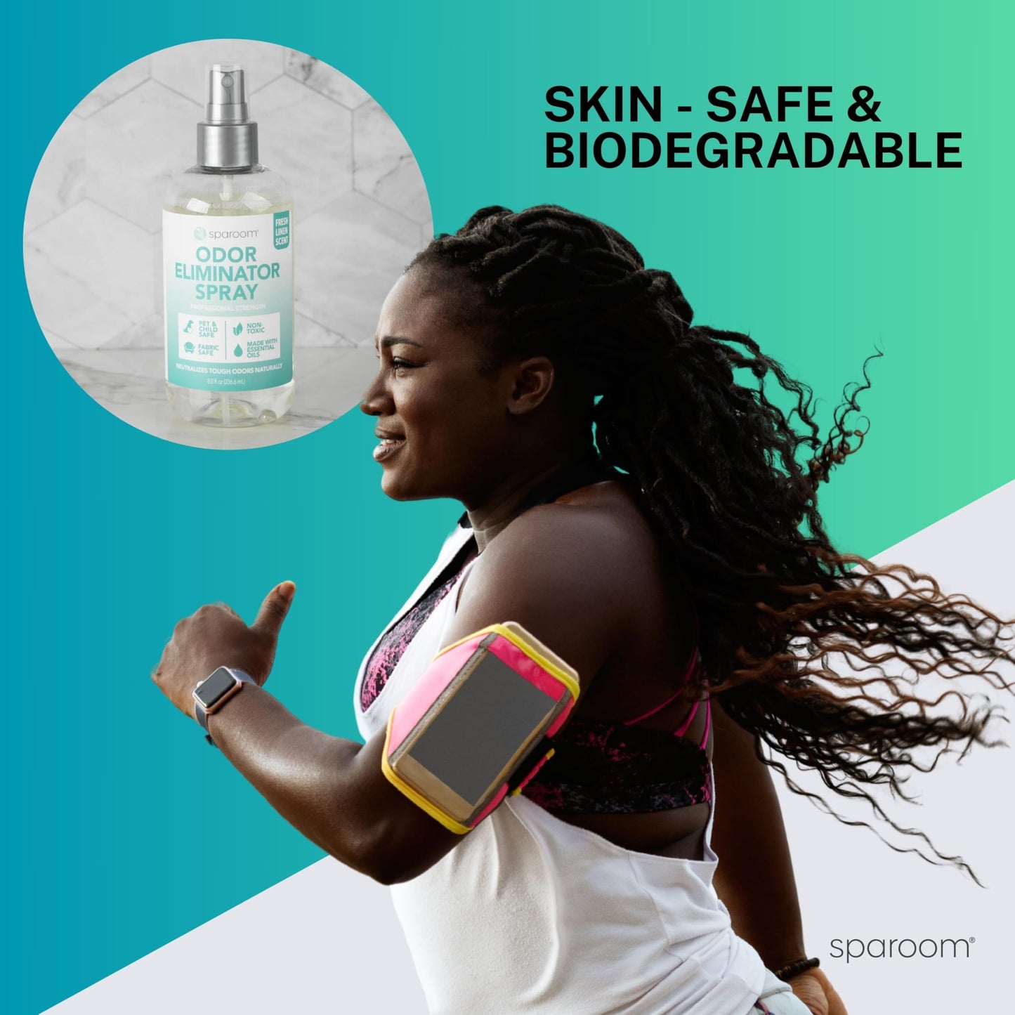 SpaRoom Odor Eliminator Spray - Home Freshener for Strong Smells, Smoke and Pet Neutralizer, Bathroom and Car Deodorizer with Plant-Based Ingredients