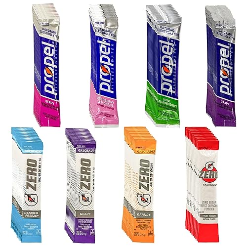 80 Electrolytes Powder Packets - No Sugar Variety Pack - Packaged in Stocked Pantry Box with Stainless Steel Stirring Straw!