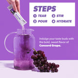 Pure Kick Hydration Pitcher Pack, Concord Grape, 6 Packets