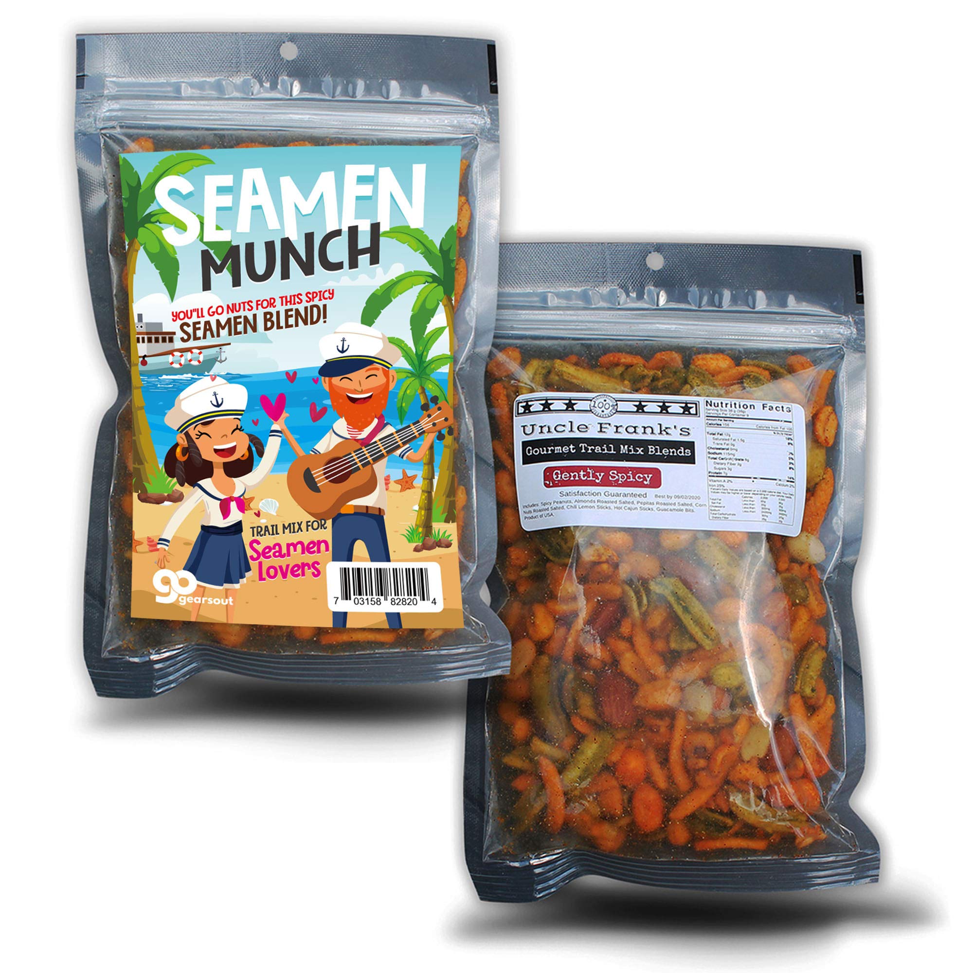 Seamen Munch Spicy Trail Mix - Funny sea captain and ship design - Edible gifts for women - Spicy mix, Made in the USA