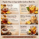 YPHFPDDONT Premium Golden Eyebrow Black Tea Bags - Luxury Whole Leaf Tea, Individually Wrapped Eco-Friendly Corn Fiber Sachets, Sweet Honey Aroma
