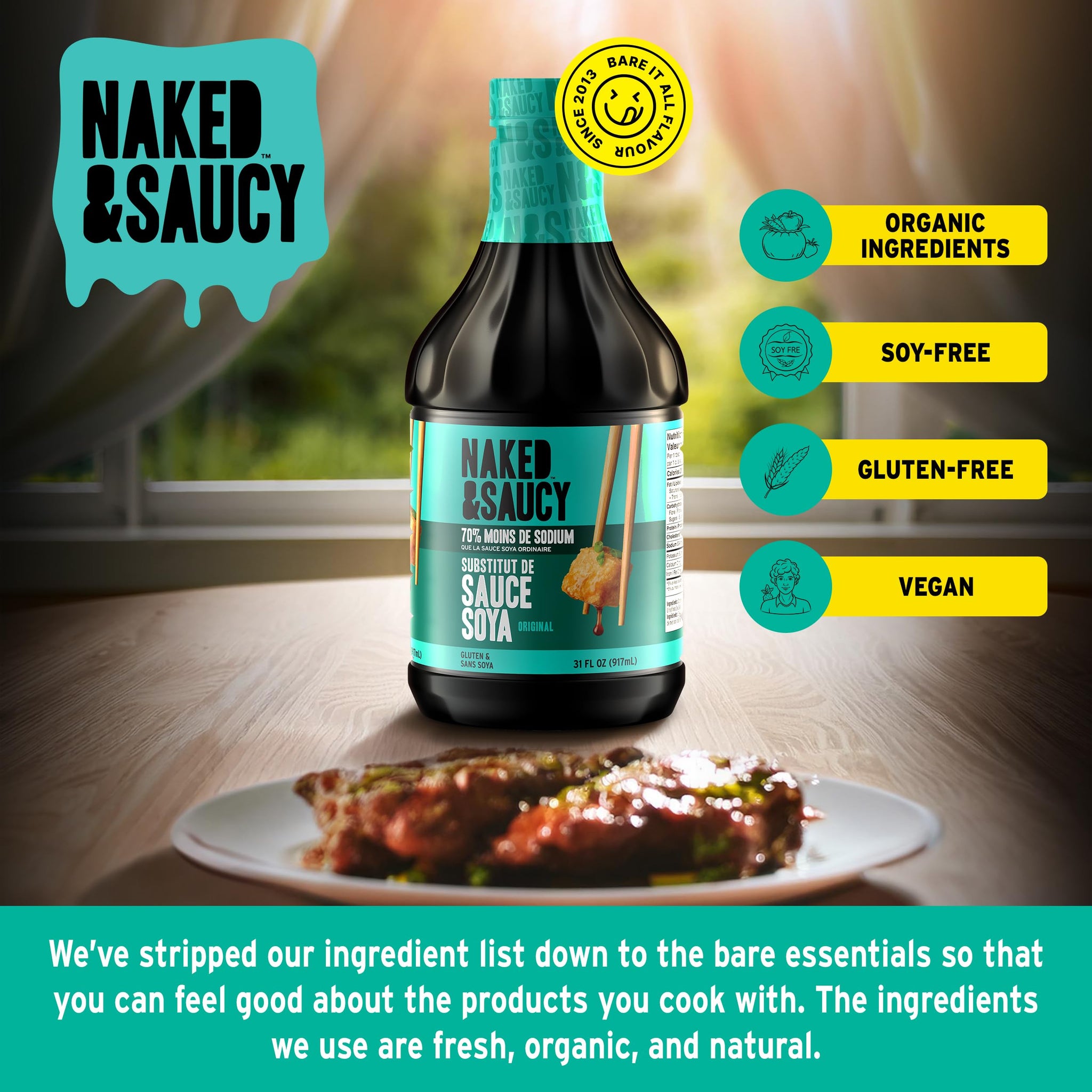 Naked & Saucy Low Sodium Coconut Aminos, Soy Sauce Substitute, 31 fl oz