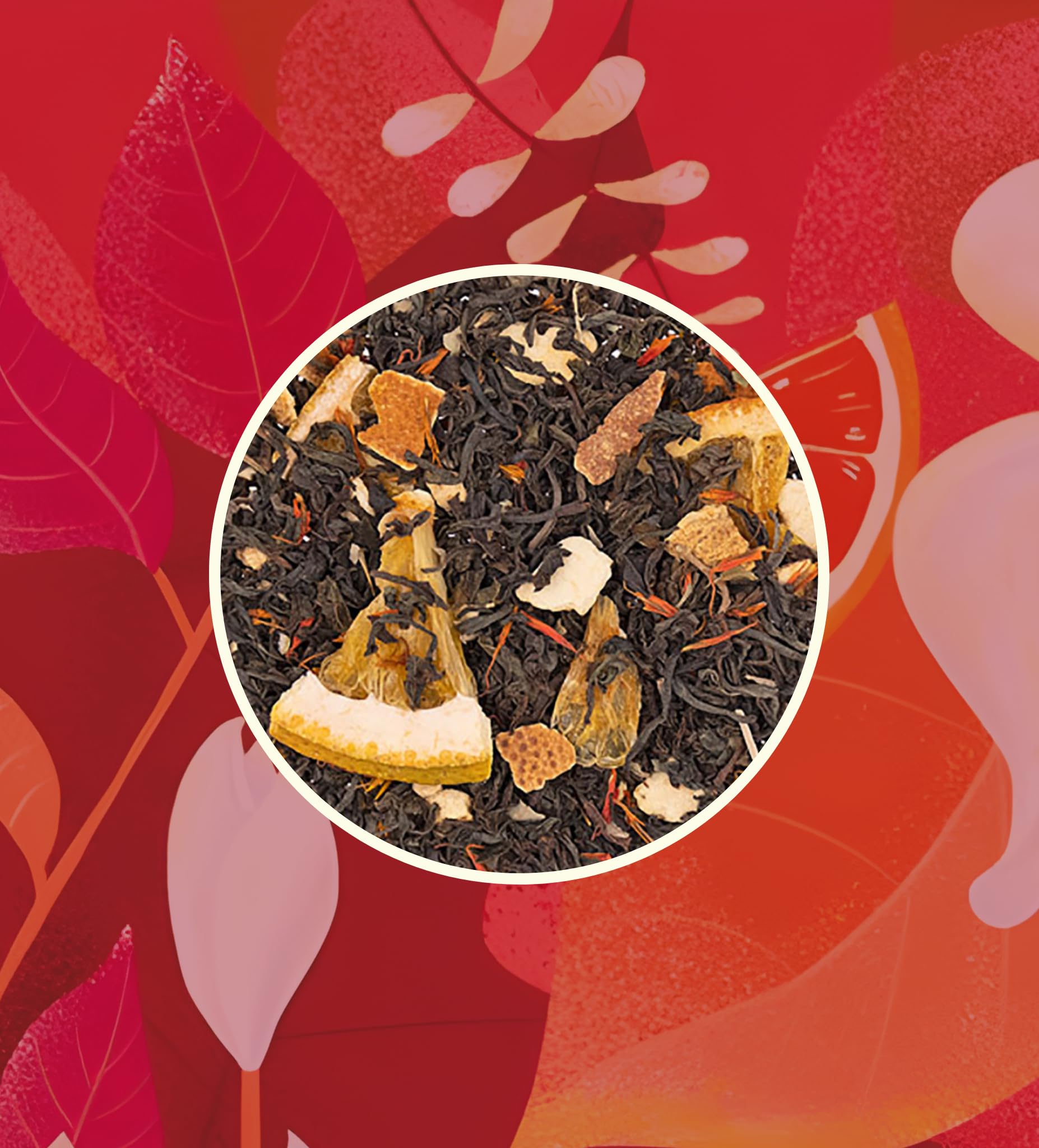 Blood Orange Hibiscus Tea Loose Leaf - Pure & Natural Herbal Fruit Tea with Hibiscus, Apple, Rosehip & Orange Peel - Antioxidant Rich Blood Orange