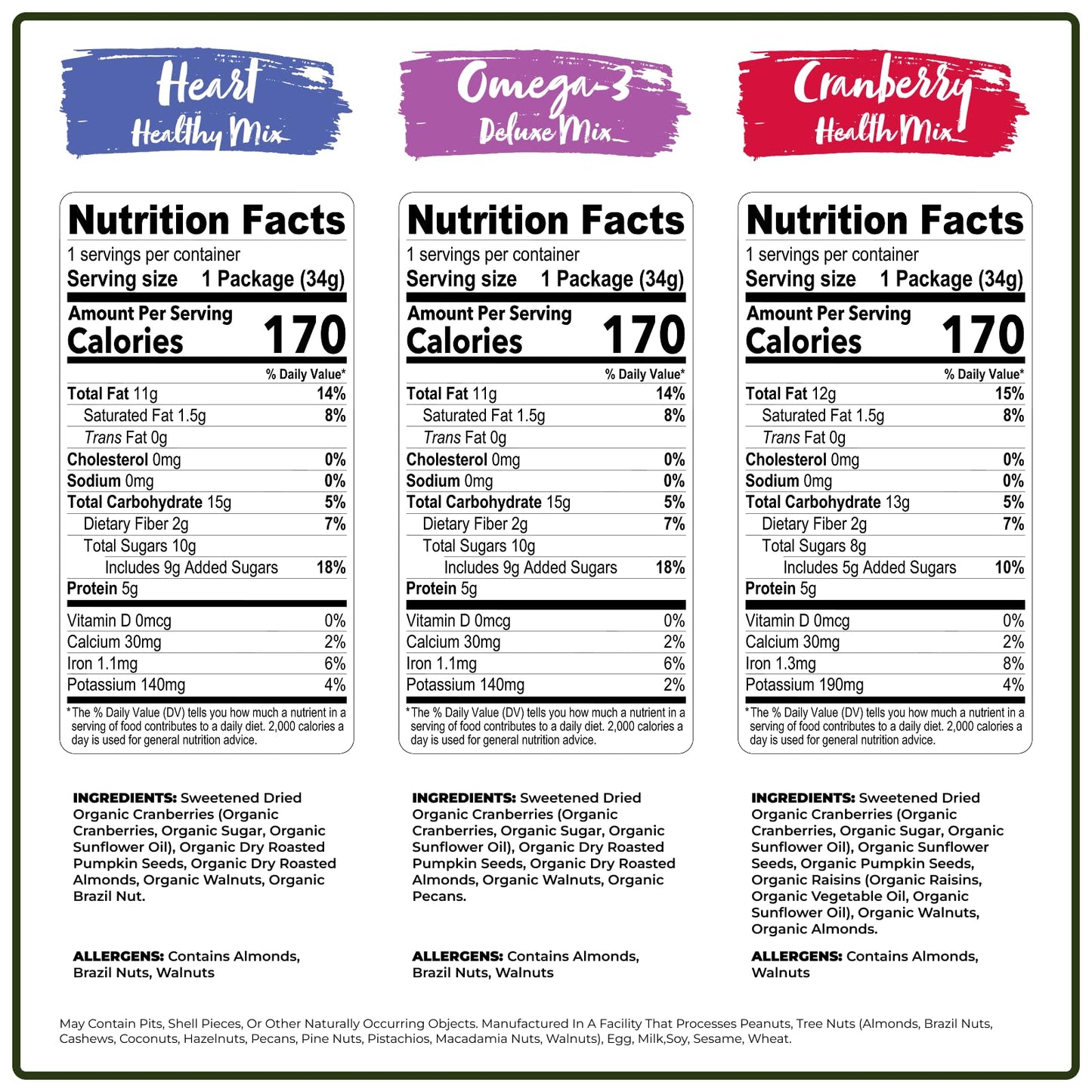 Nature's Garden Organic Trail Mix Snack, Multi Pack 1.2 oz - Pack of 24 (Total 28.8 oz)