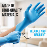 Serenelife Nitrile Disposable Latex & Powder Free Medium Gloves - Great for Kitchens, Food Handling & Cleaning Supplies - Soft & Comfortable fit