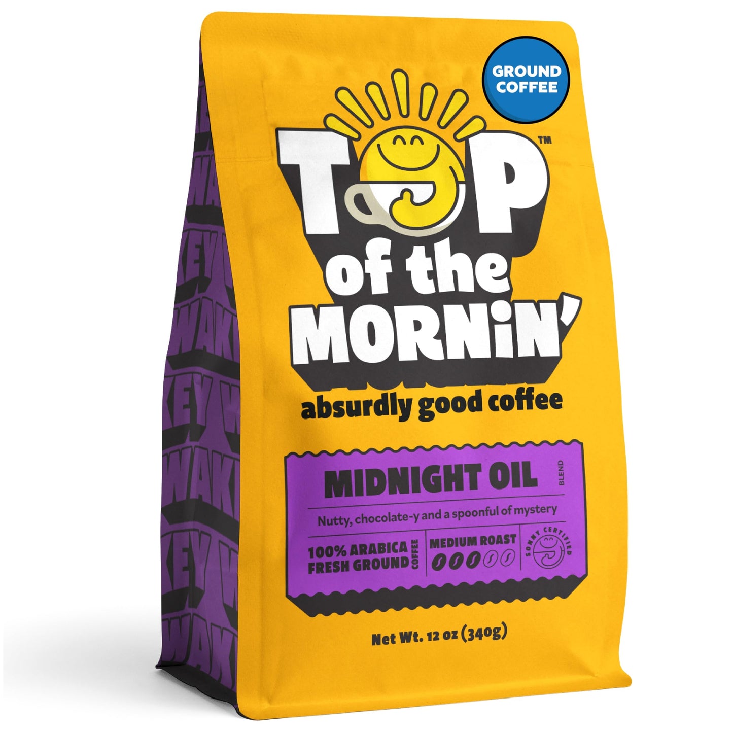 Top of the Mornin’ Midnight Oil Ground Coffee By Jacksepticeye | Dark Roast | Specialty Grade Ethically Sourced | Dark Roast Ground Coffee | Rich