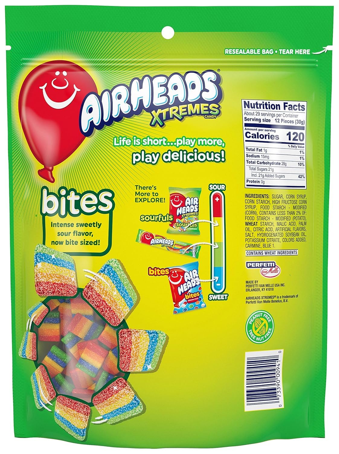 Airheads Xtremes Bites, Rainbow Berry, Party, 6 Oz (Pack of 1)