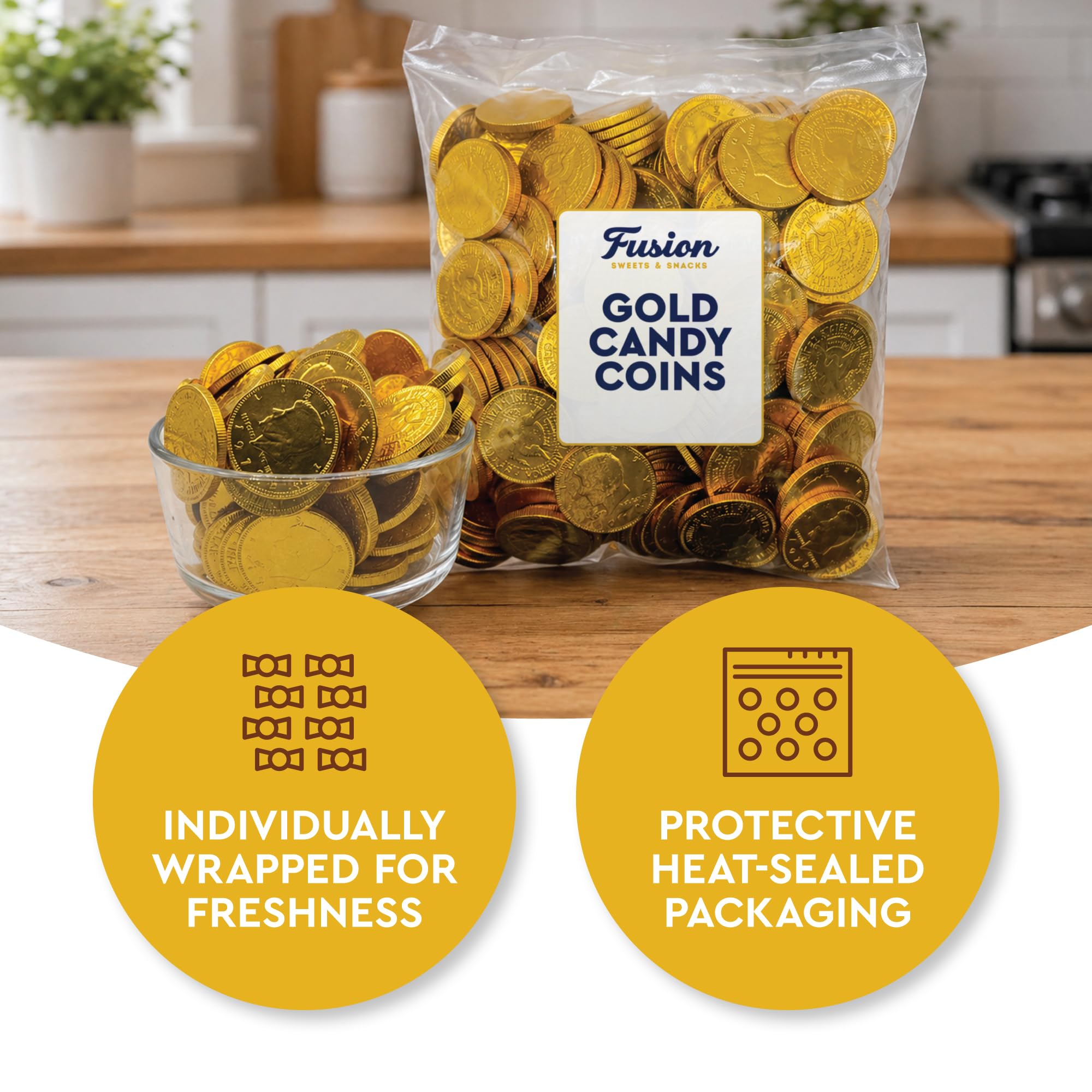 Gold Candy Coins, 25 Count | Smooth Gourmet Milk Chocolate Half Dollar Coins for Holidays, Parties, Birthdays & Celebrations | Crafted from Premium