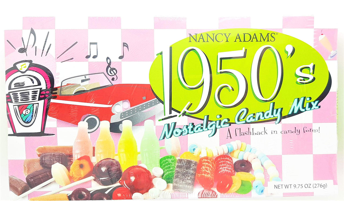 1950's Retro Candy Gift Box-Decade Box Gift Basket - Classic 50's Candy - 9.75OZ (276g)