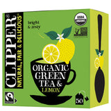 Clipper Tea Green Tea & Lemon Teabags - USDA Organic, Great Hot or Iced - Bright, Zippy, Natural, Fair & Delicious - 50 Tea Bags